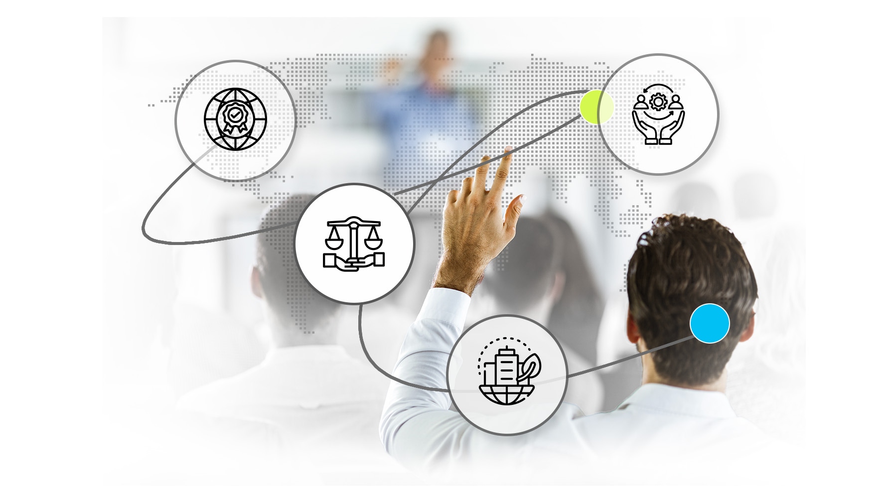 Banner - our CSR strategy - a man raising his left hand