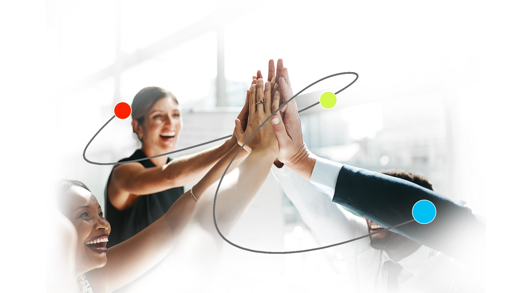 banner - people high fiving each other