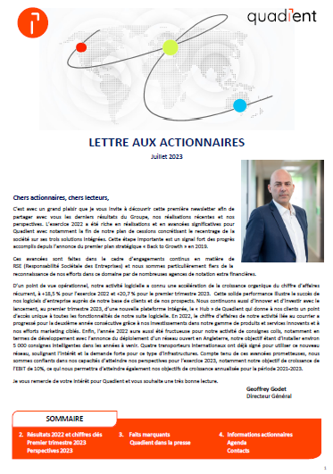 Lettre aux actionnaires